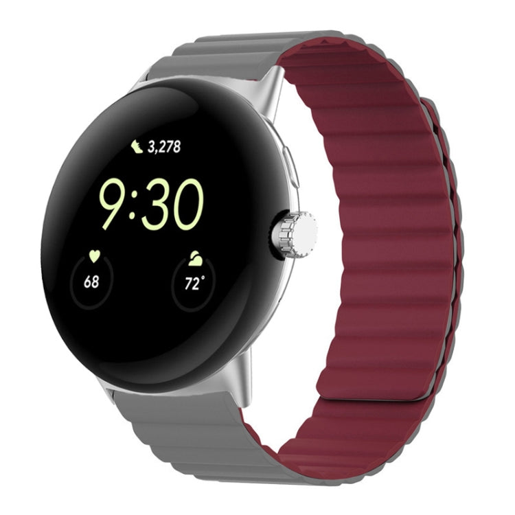 Two-section Magnetic Silicone Watch Band, For Google Pixel Watch 5 / 4 / 3 / 2 / 1 41mm