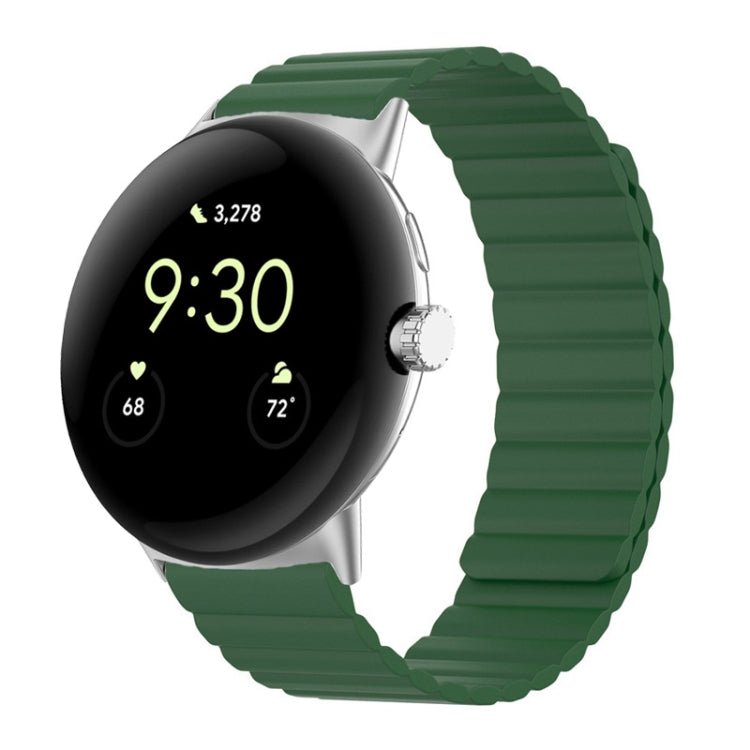 Two-section Magnetic Silicone Watch Band, For Google Pixel Watch 5 / 4 / 3 / 2 / 1 41mm