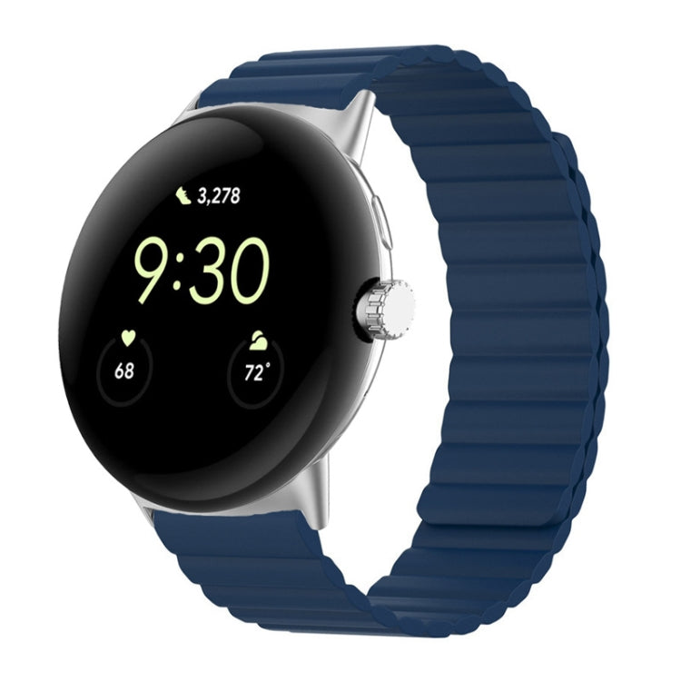 Two-section Magnetic Silicone Watch Band, For Google Pixel Watch 5 / 4 / 3 / 2 / 1 41mm