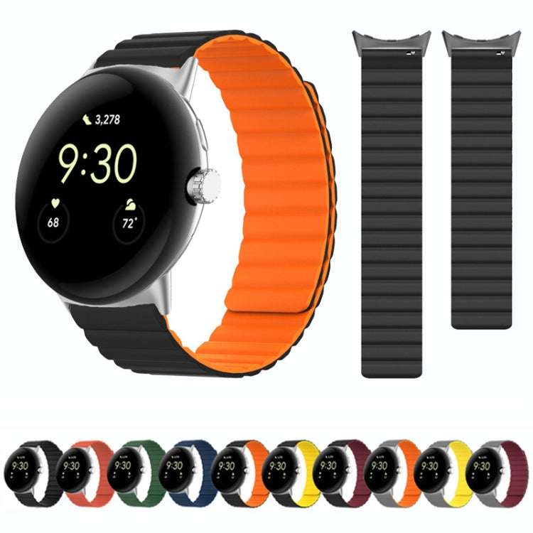 Two-section Magnetic Silicone Watch Band, For Google Pixel Watch 5 / 4 / 3 / 2 / 1 41mm