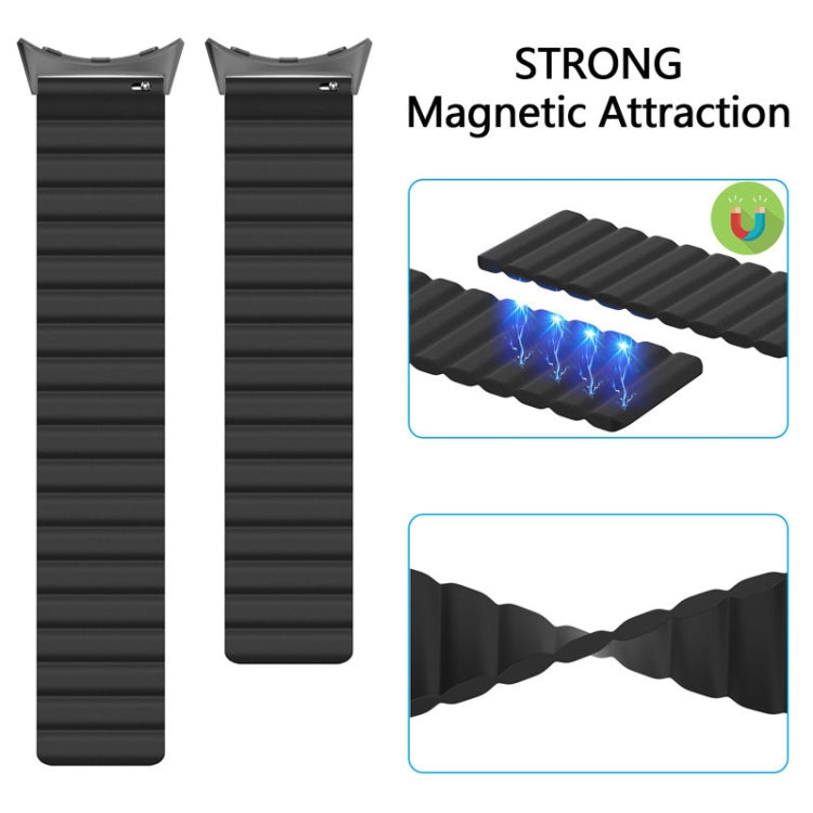 Two-section Magnetic Silicone Watch Band, For Google Pixel Watch 5 / 4 / 3 / 2 / 1 41mm