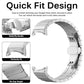 Metal watch band with butterfly buckle clasp and quick-fit secure strap design