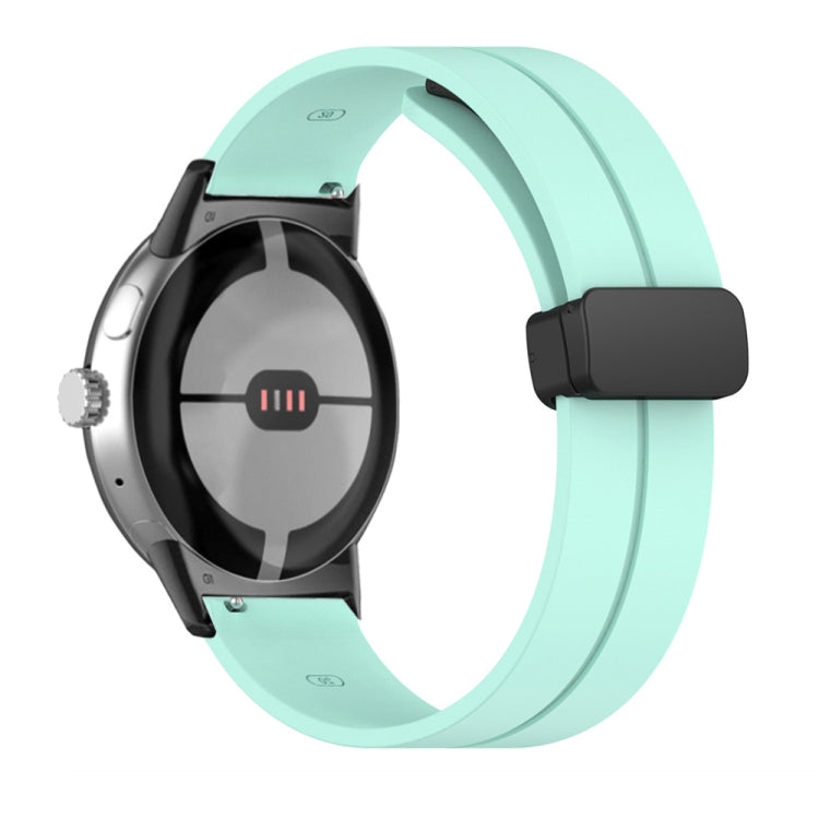 Solid-color Folding Buckle Silicone Watch Band, For Google Pixel Watch 5 / 4 / 3 / 2 / 1 41mm