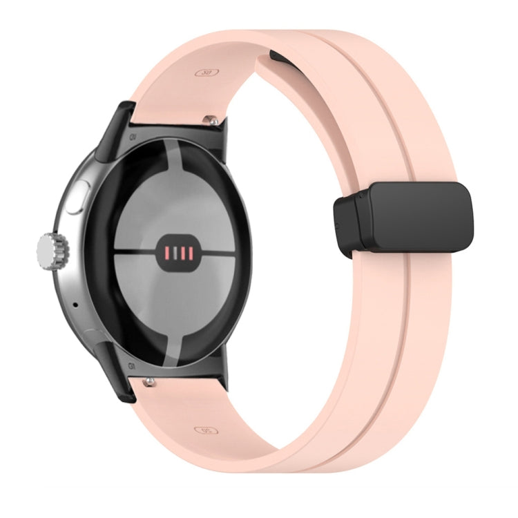 Solid-color Folding Buckle Silicone Watch Band, For Google Pixel Watch 5 / 4 / 3 / 2 / 1 41mm