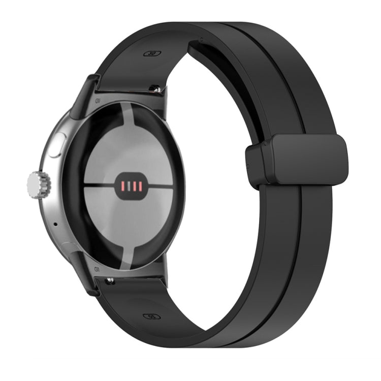 Solid-color Folding Buckle Silicone Watch Band, For Google Pixel Watch 5 / 4 / 3 / 2 / 1 41mm