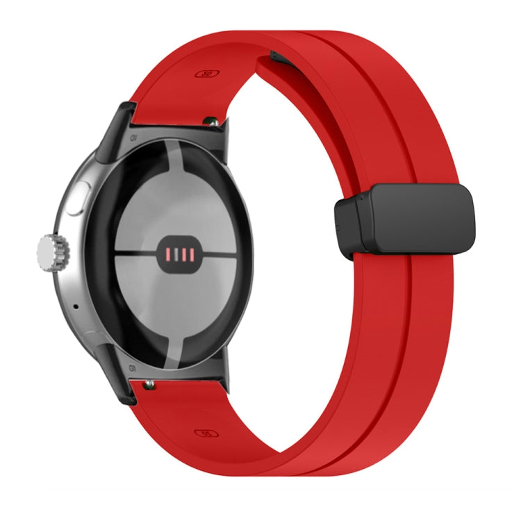 Solid-color Folding Buckle Silicone Watch Band, For Google Pixel Watch 5 / 4 / 3 / 2 / 1 41mm