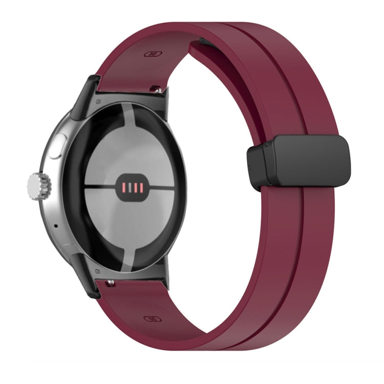 Solid-color Folding Buckle Silicone Watch Band, For Google Pixel Watch 5 / 4 / 3 / 2 / 1 41mm