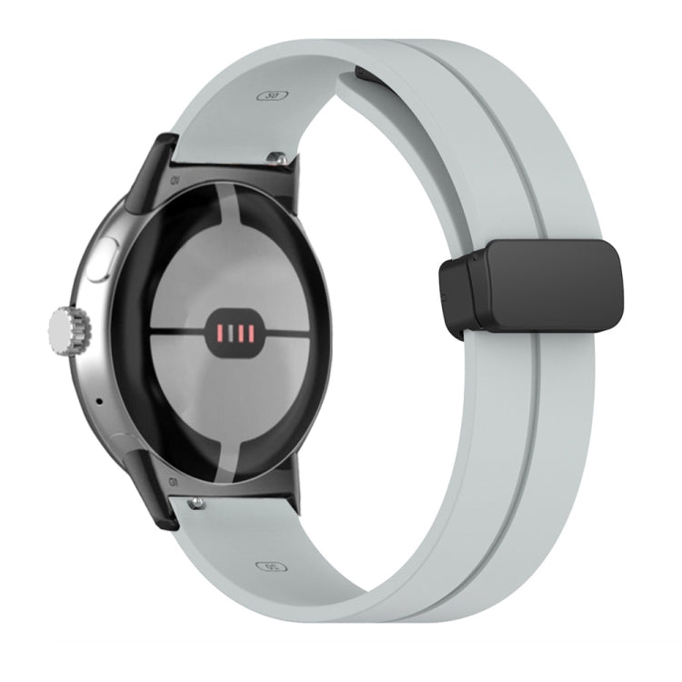 Solid-color Folding Buckle Silicone Watch Band, For Google Pixel Watch 5 / 4 / 3 / 2 / 1 41mm