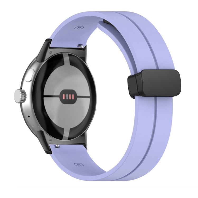 Solid-color Folding Buckle Silicone Watch Band, For Google Pixel Watch 5 / 4 / 3 / 2 / 1 41mm