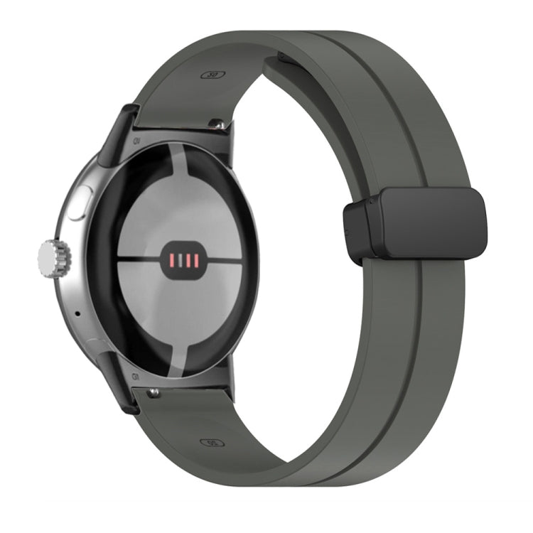 Solid-color Folding Buckle Silicone Watch Band, For Google Pixel Watch 5 / 4 / 3 / 2 / 1 41mm