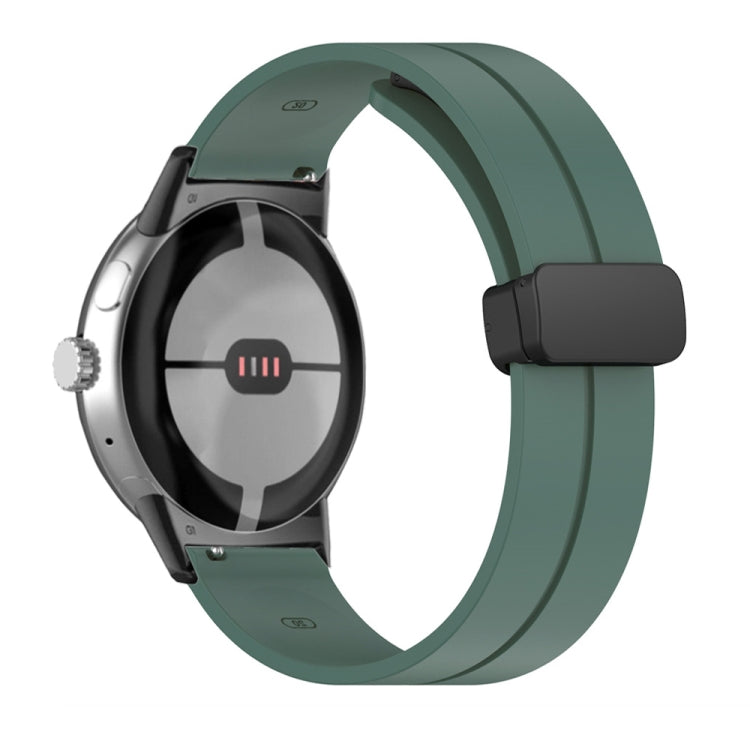 Solid-color Folding Buckle Silicone Watch Band, For Google Pixel Watch 5 / 4 / 3 / 2 / 1 41mm