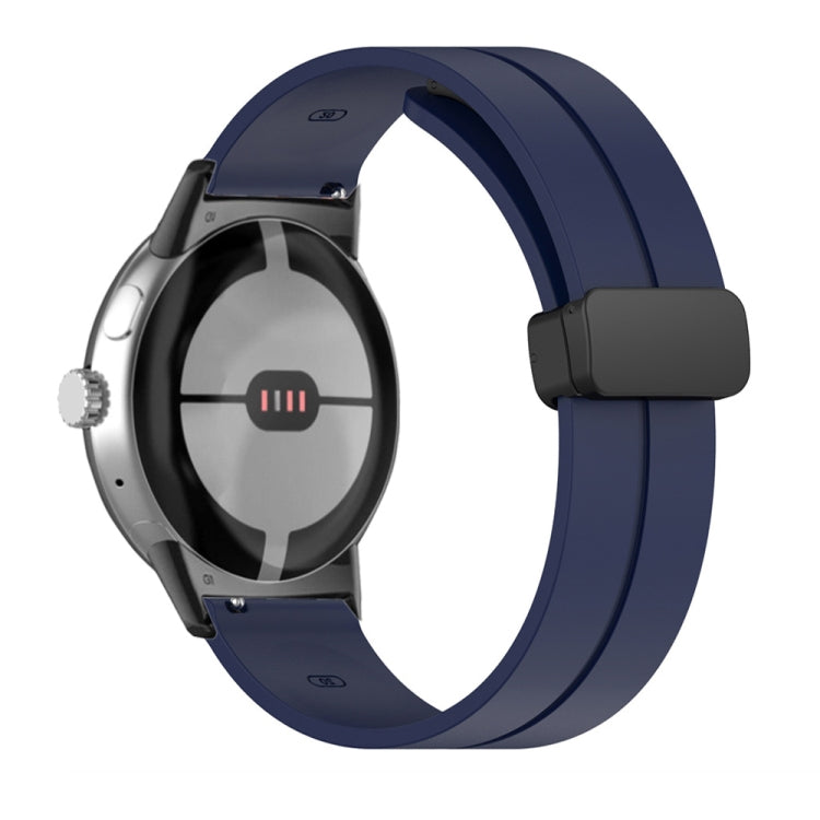 Solid-color Folding Buckle Silicone Watch Band, For Google Pixel Watch 5 / 4 / 3 / 2 / 1 41mm