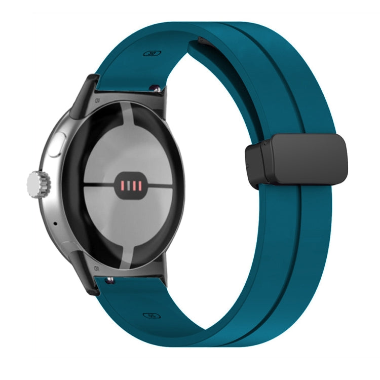 Solid-color Folding Buckle Silicone Watch Band, For Google Pixel Watch 5 / 4 / 3 / 2 / 1 41mm