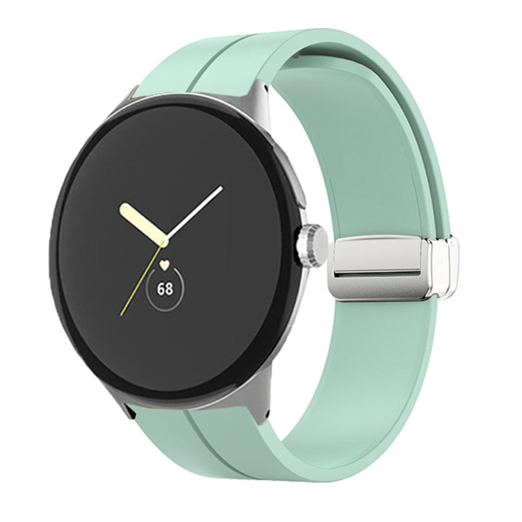 Solid-color Folding Buckle Silicone Watch Band, For Google Pixel Watch 5 / 4 / 3 / 2 / 1 41mm
