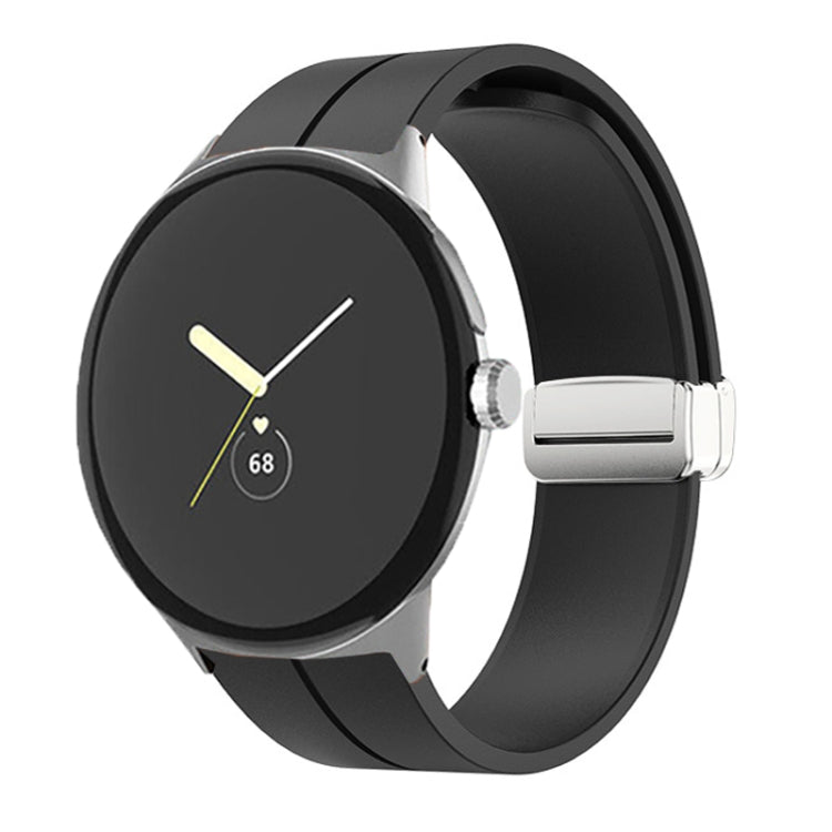 Solid-color Folding Buckle Silicone Watch Band, For Google Pixel Watch 5 / 4 / 3 / 2 / 1 41mm