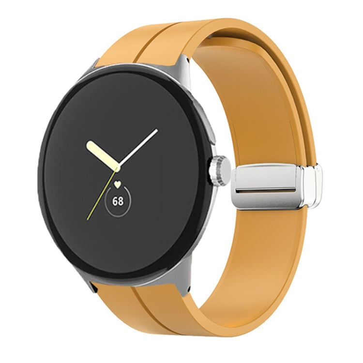 Solid-color Folding Buckle Silicone Watch Band, For Google Pixel Watch 5 / 4 / 3 / 2 / 1 41mm