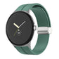 Solid-color Folding Buckle Silicone Watch Band, For Google Pixel Watch 5 / 4 / 3 / 2 / 1 41mm