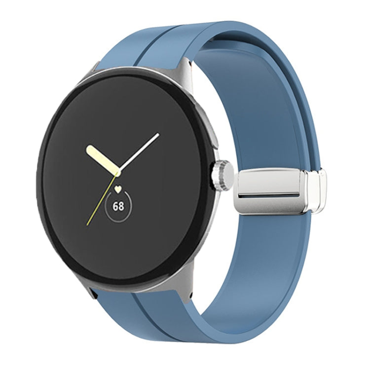 Solid-color Folding Buckle Silicone Watch Band, For Google Pixel Watch 5 / 4 / 3 / 2 / 1 41mm
