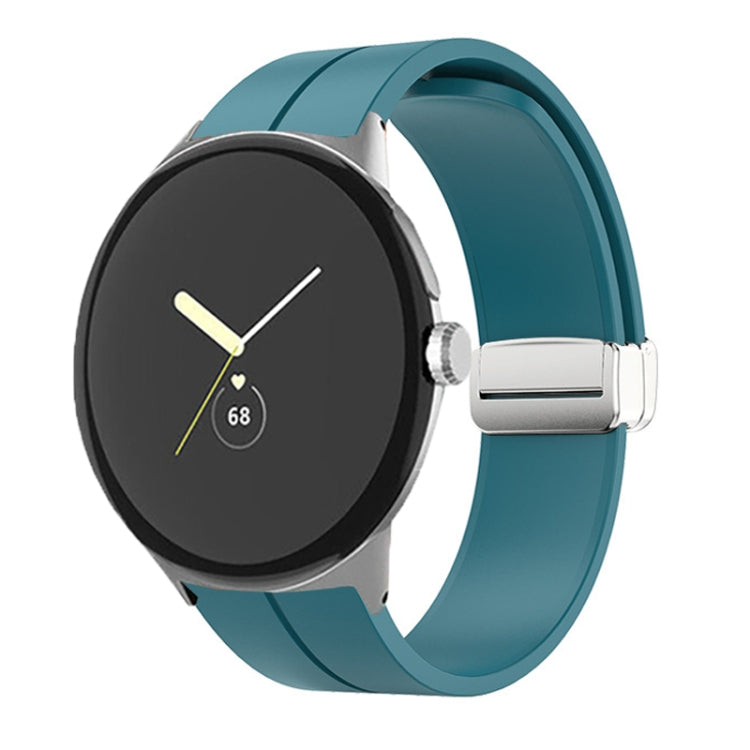 Solid-color Folding Buckle Silicone Watch Band, For Google Pixel Watch 5 / 4 / 3 / 2 / 1 41mm