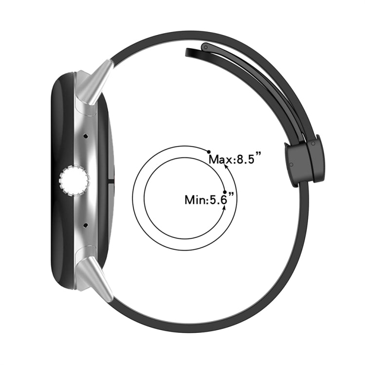 Solid-color Folding Buckle Silicone Watch Band, For Google Pixel Watch 5 / 4 / 3 / 2 / 1 41mm