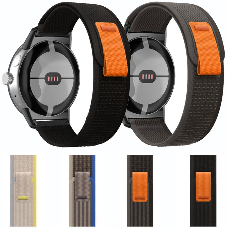 Loop Black Connector Nylon Watch Band, For Google Pixel Watch 5 / 4 / 3 / 2 / 1 41mm