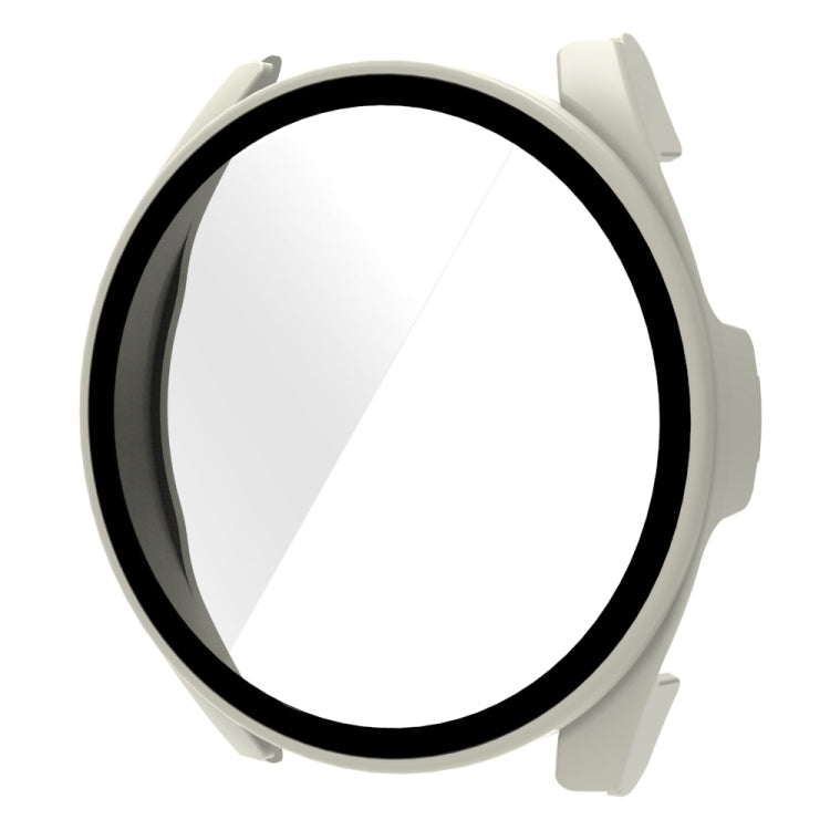 Ivory white 9H tempered glass protective watch case with integrated bezel for smartwatch