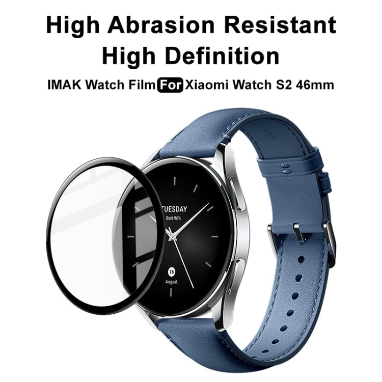 Clear round watch screen protector film on blue strap smartwatch