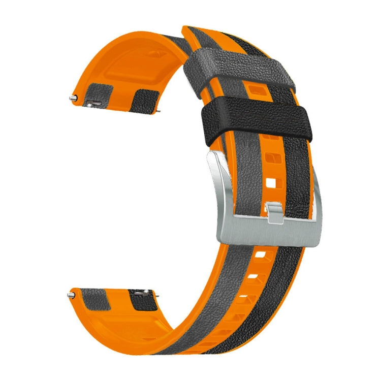 22mm Universal Three-color Silicone Leather Watch Band