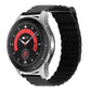 Black magnetic loop watch band with metal buckle and smartwatch face