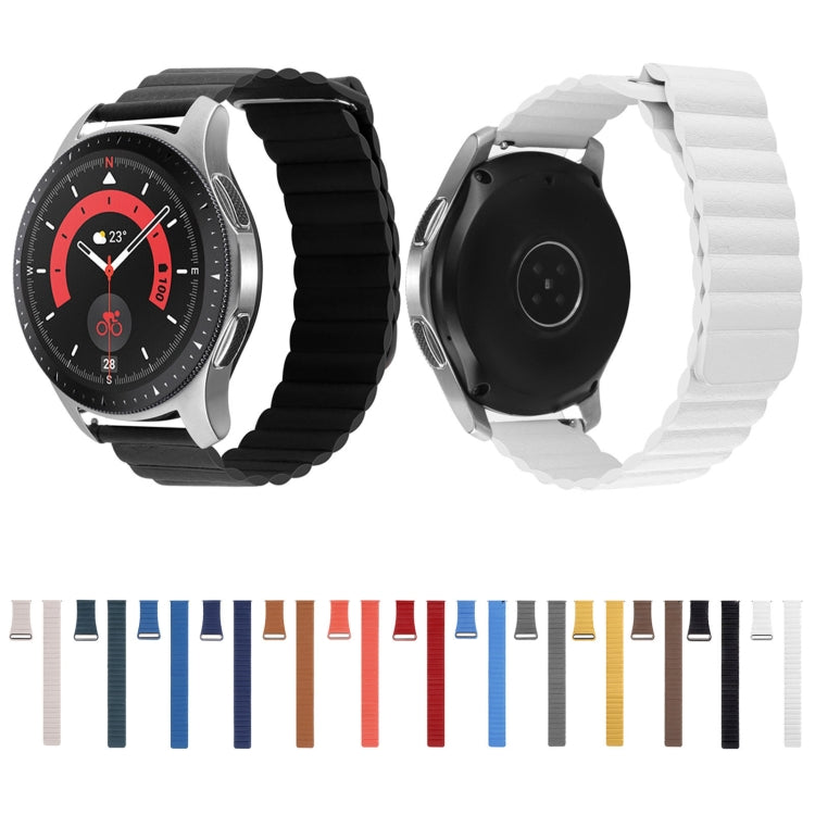 Set of magnetic loop watch bands in multiple colors, black and white shown