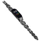 Black diamond metal watch band with smartwatch display, chain links and clasp