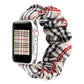 Cloth Apple Watch ring watchband, white black red plaid fabric scrunch wrap