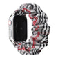 Cloth Apple Watch ring watchband, plaid scrunch band in gray, black, and red