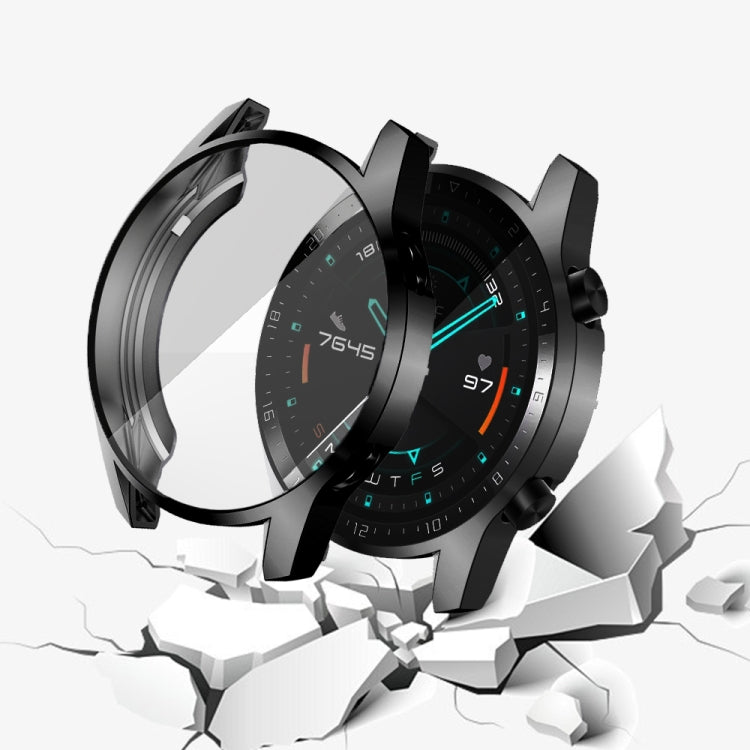 Black TPU all-inclusive watch case with clear screen and shockproof side protection
