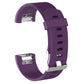Purple silicone replacement wrist strap with textured perforations and metal buckle