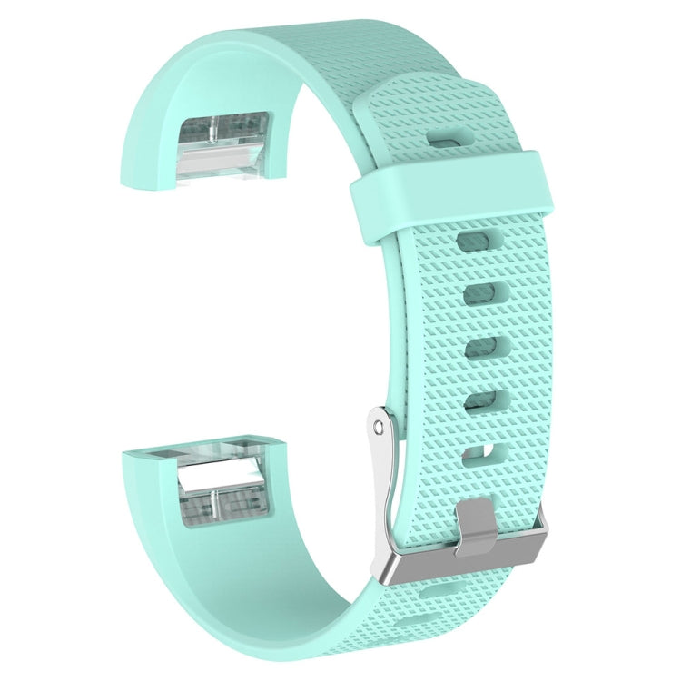 Silicone replacement wrist strap with textured holes and metal buckle, mint green