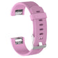 Light pink silicone wrist strap with perforated texture and buckle for Fitbit Charge 2