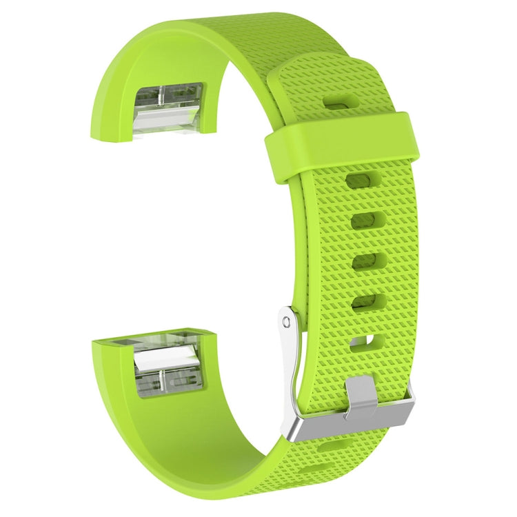 Light green silicone wrist strap with buckle, close side view of perforated texture