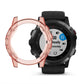 Orange red translucent TPU watch case on a black smartwatch, for Garmin Fenix 5X
