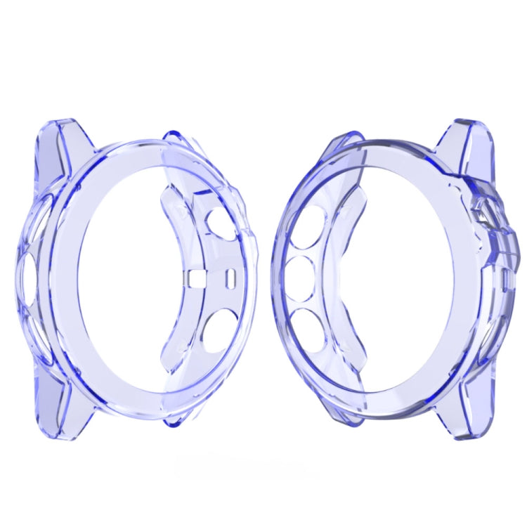 Blue translucent TPU watch case with raised bezel, for Garmin Fenix 5X