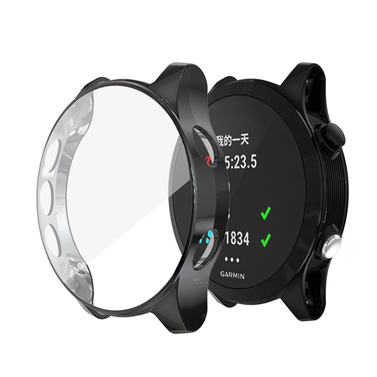 Black TPU watch case with clear front screen cover and side openings