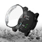 Black TPU watch case with clear front and Garmin-style watch face cutouts