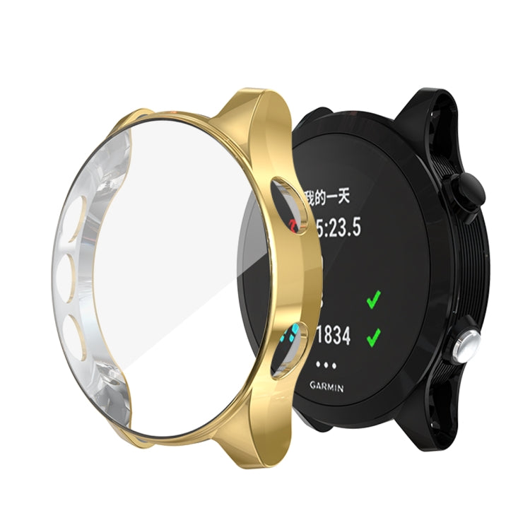 Gold TPU watch case with clear front and black backplate for Garmin watch