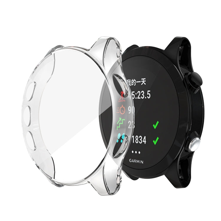 Clear TPU watch case with transparent front and black backplate for Garmin watch