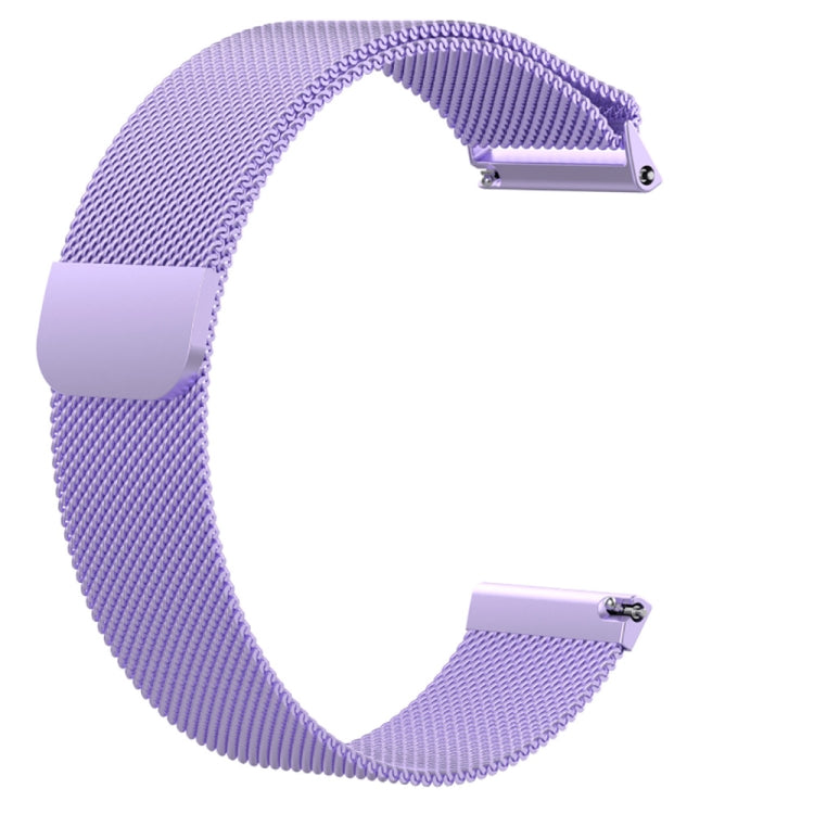 Lavender milanese mesh watch strap with metal pin clasp, light purple