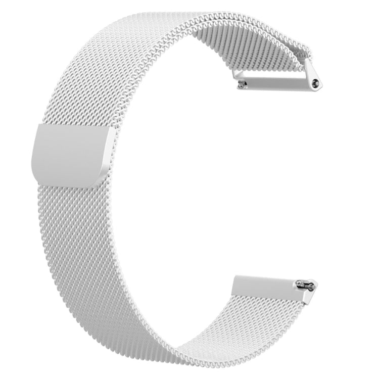 Stainless steel milanese mesh watch strap with metal pin clasp, silver-gray