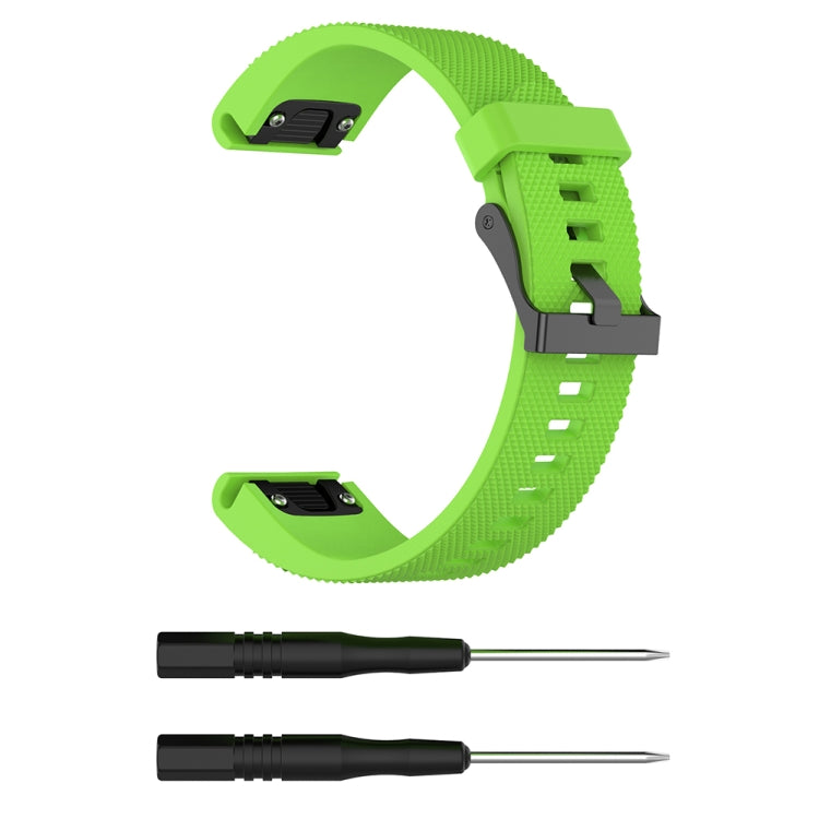 20mm silicone watch strap, lime green with clasp, includes spring bar tool pieces