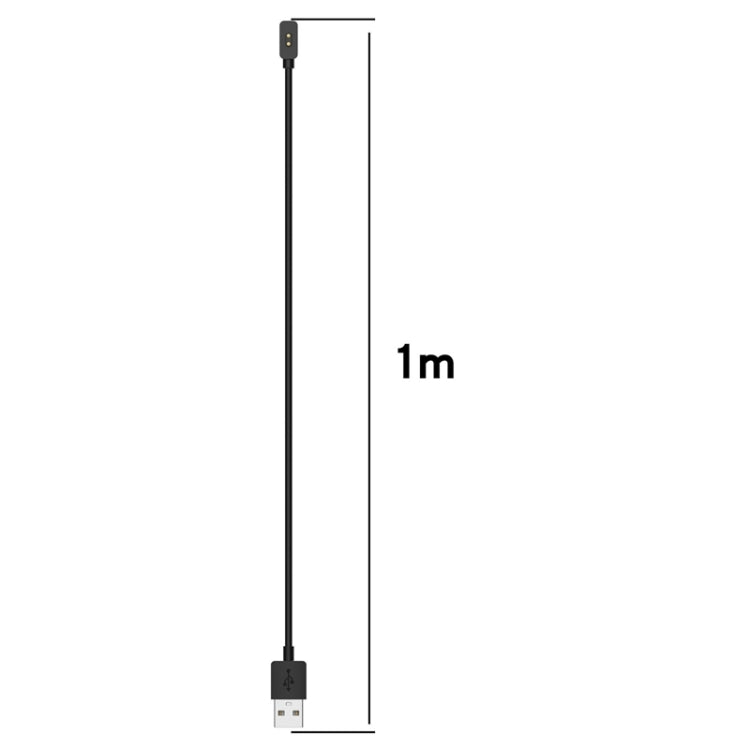 1m black USB charging cable with magnetic suction connector