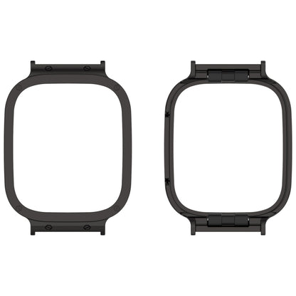 Metal watch protective case frame in black, for smartwatch screen