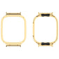 Gold metal watch protective case frame with black bezel inserts